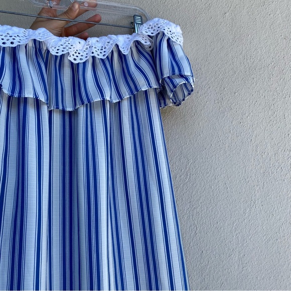 MISA Los Angeles Linen Carina Dress Blue Stripes Size XS - Picture 10 of 14